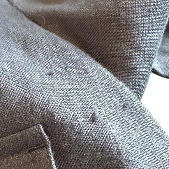 Go Silk 100% Linen Button-Down Shirt Dress w/ Belt 3/4 Sleeves Pockets Size XS - Picture 7 of 13